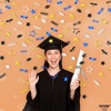 image:imageKatchOn Shiny Black Grad Confetti 2026 Pack of 500Blue  Gold Confetti
