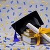 image:imageKatchOn Shiny Black Grad Confetti 2026 Pack of 500Blue and Gold