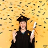 image:imageKatchOn Shiny Black Grad Confetti 2026 Pack of 500Orange  Black