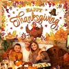 image:imageKatchOn 72x44 Inch Happy Thanksgiving Banner Thanksgiving DecorationsWhite