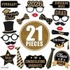 image:imageKatchOn Graduation Photo Booth Props 2026  Pack of 21  2026 Photo Props for Black and Gold 2026 Graduation Decorations Graduation Party Decorations Graduation Photo Booth Props Grad Party Decor