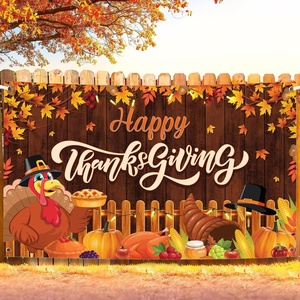 image:imageKatchOn 72x44 Inch Happy Thanksgiving Banner Thanksgiving DecorationsDark Brown