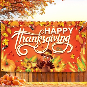 image:imageKatchOn 72x44 Inch Happy Thanksgiving Banner Thanksgiving DecorationsOrange
