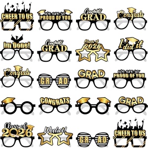 image:imageKatchOn Black and Gold Graduation Glasses  Pack of 12  Graduation Photo Props Graduation Decorations 2026 Glitter Grad Photo Props for Congrats Grad Decorations  Graduation Party DecorationsBlack and Gold