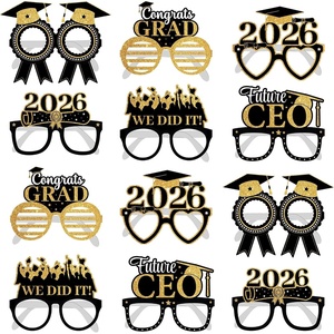 image:imageKatchOn Black and Gold Graduation Glasses  Pack of 12  Graduation Photo Props Graduation Decorations 2026 Glitter Grad Photo Props for Congrats Grad Decorations  Graduation Party DecorationsGold and Black