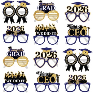 image:imageKatchOn Black and Gold Graduation Glasses  Pack of 12  Graduation Photo Props Graduation Decorations 2026 Glitter Grad Photo Props for Congrats Grad Decorations  Graduation Party DecorationsGold and Blue
