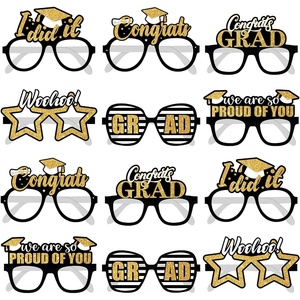 image:imageKatchOn Black and Gold Graduation Glasses  Pack of 12  Graduation Photo Props Graduation Decorations 2026 Glitter Grad Photo Props for Congrats Grad Decorations  Graduation Party DecorationsBlack  Gold