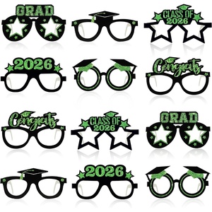 image:imageKatchOn Black and Gold Graduation Glasses  Pack of 12  Graduation Photo Props Graduation Decorations 2026 Glitter Grad Photo Props for Congrats Grad Decorations  Graduation Party DecorationsGreen and Black